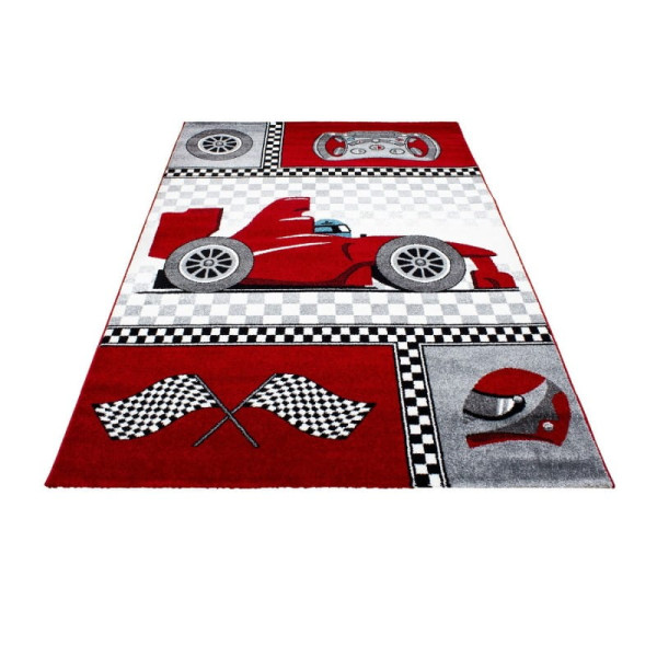 Dywan dziecięcy Kids Wyścigi czerwony 80 cm x 150 cm