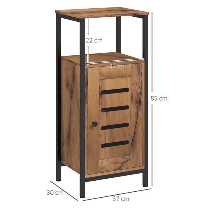 Kleankin - Bathroom cabinet - Particleboard - 37x30x85cm - Brown