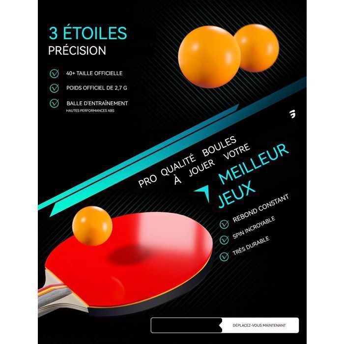 Juego de tenis de mesa, 4 palas de ping pong + 8 pelotas + red enrollable, juego de palas de ping pong
