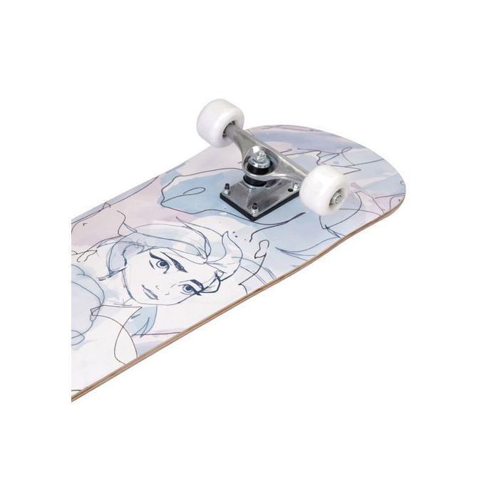 Monopatín grande de madera Disney Frozen para niños, 79 cm, plataforma antideslizante, estable hasta 80 kg.