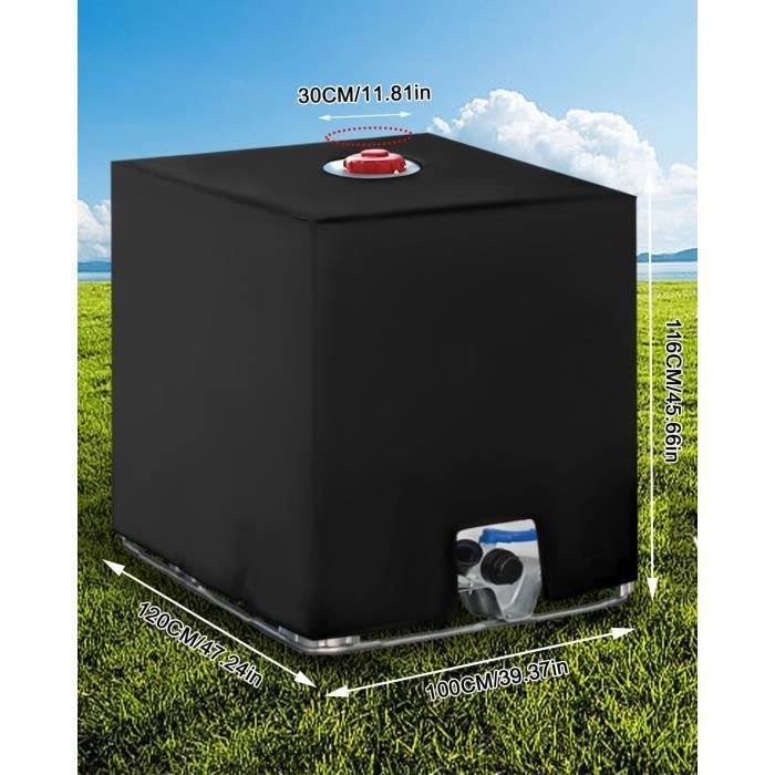 2 teloni per serbatoio IBC da 1000 litri, telone per la raccolta dell'acqua piovana, telone per serbatoio d'acqua resistente ai raggi UV e alla polvere, coperchio con etichetta.