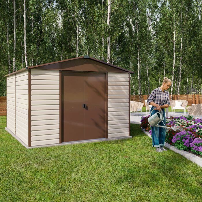Casetta da giardino in metallo Yardmaster da 10,46 m² + kit di ancoraggio