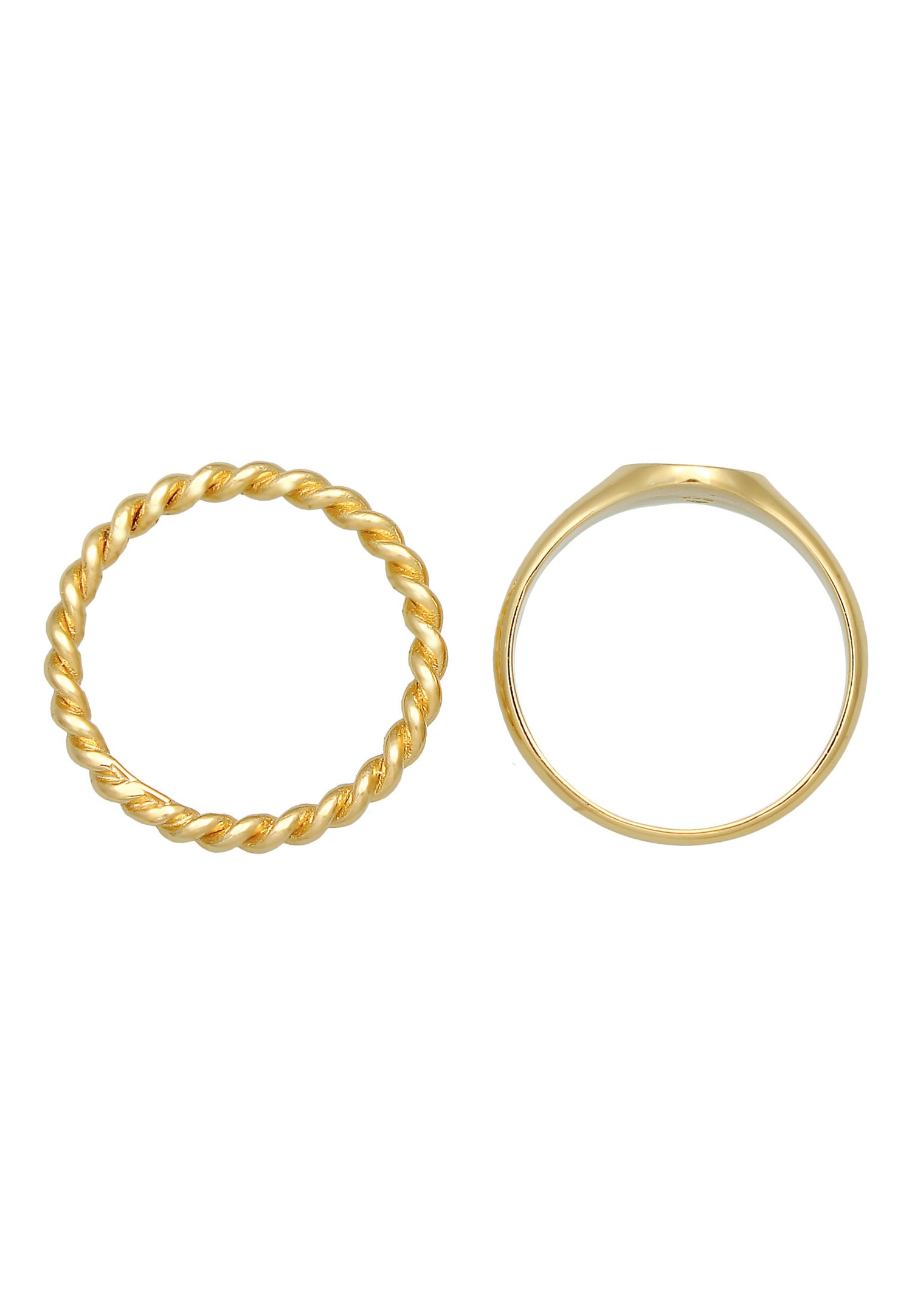 Elli Bague à chevalière pour dames Duo Basic Trend en argent 925