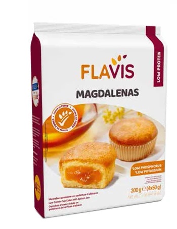 FLAVIS MEVALIA Mevalia Flavis Magdalenas Snacks sem proteína com geleia de damasco 200g