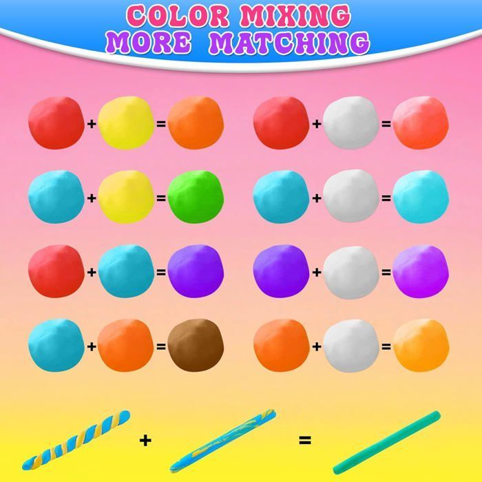 Plastilina de secado al aire - JOZSI - 28 colores. Plastilina mágica de secado al aire, regalo para niños de 3 a 12 años.