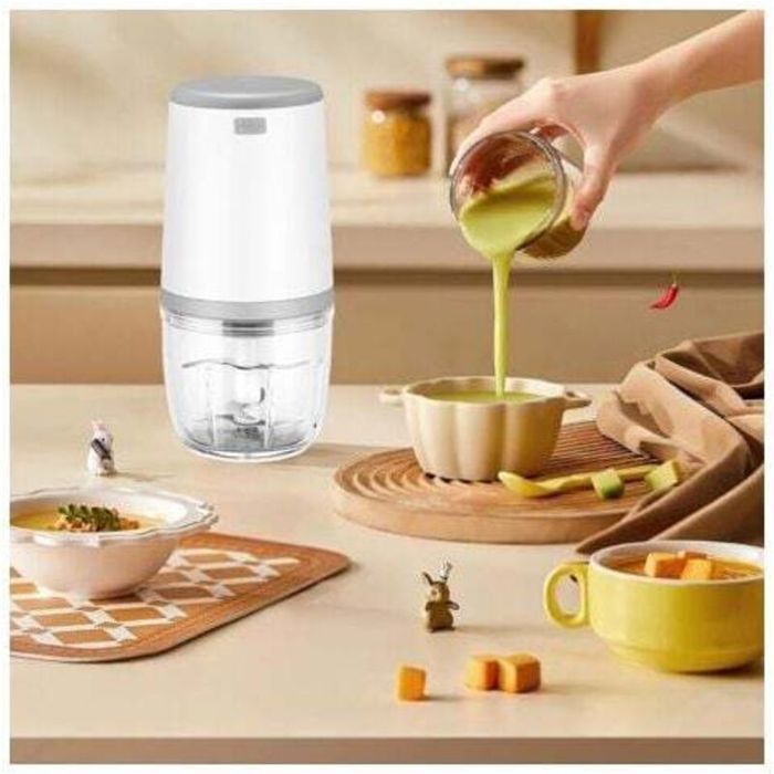 Frullatore per bambini OKZ Mini - 300 ml - Ricarica USB - Senza BPA - 6 lame in acciaio inossidabile - Senza fili e portatile