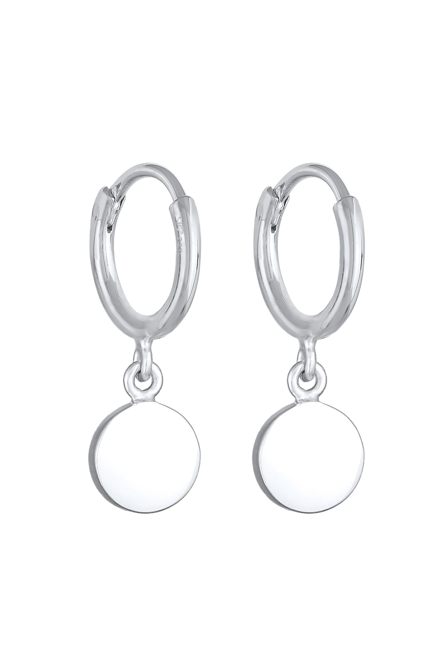 Elli Enfants créoles pendentif avec Smiling face avec émail bleu en argent sterling 925