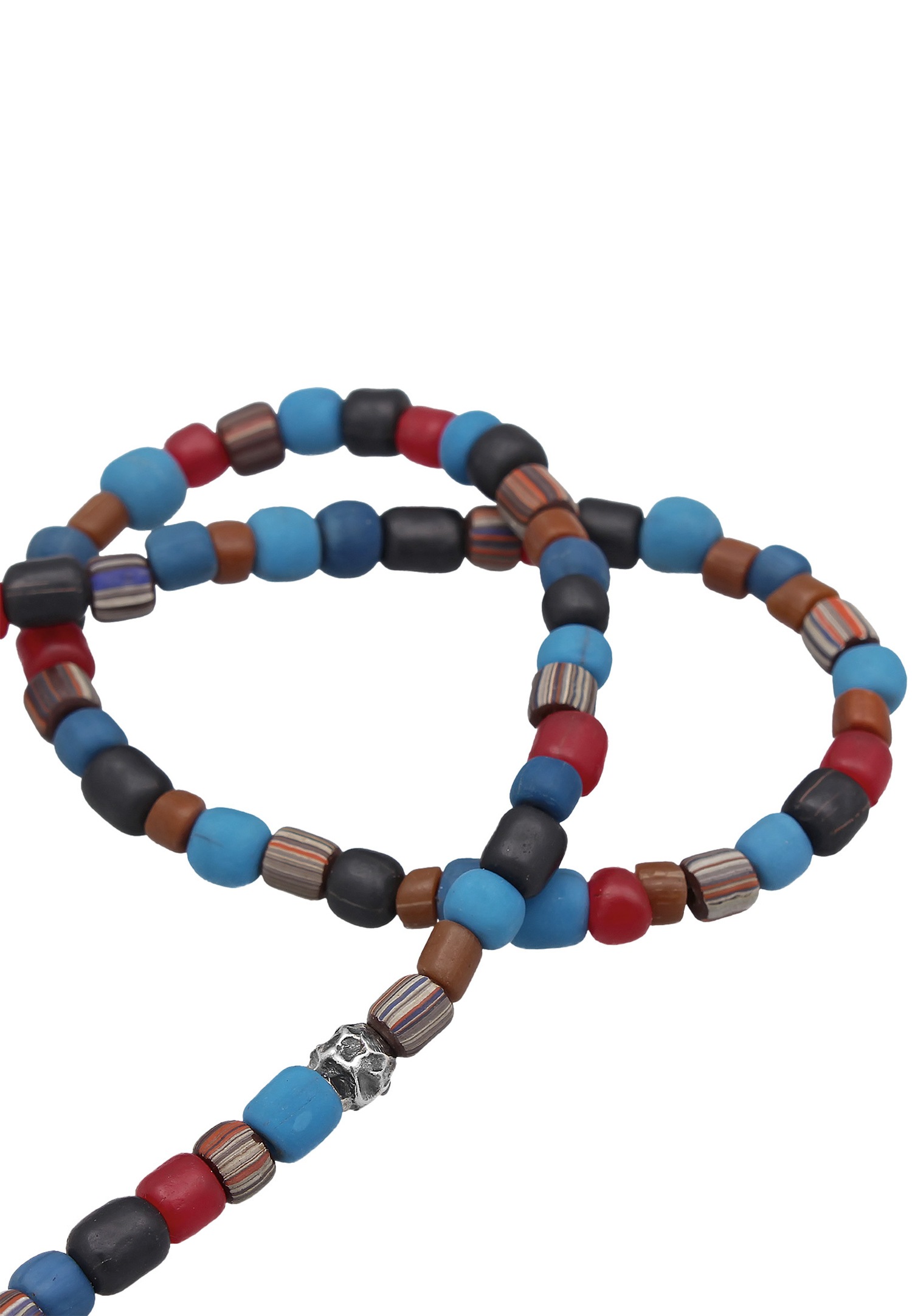 KUZZOI Hommes T-Bone fermeture Perles de verre bleu en argent sterling 925