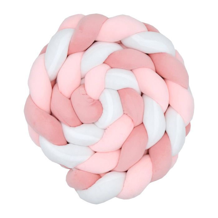 Trança decorativa BABYCALIN - Almofada - Veludo - 200 cm - Rosa - BABYCALIN