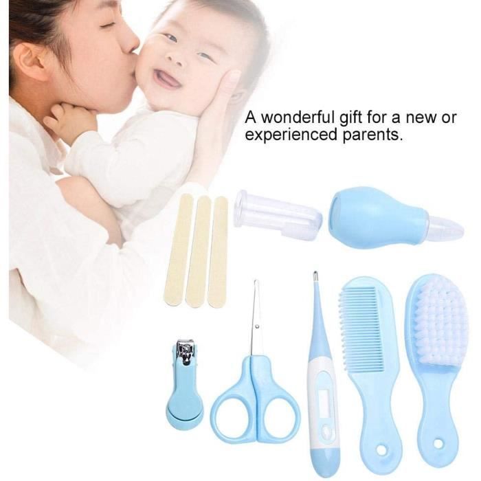 Kit profissional de cuidados para bebês com 8 peças, incluindo kit de higiene para recém-nascidos, kit de produtos de higiene pessoal e kit para cuidados com as unhas.