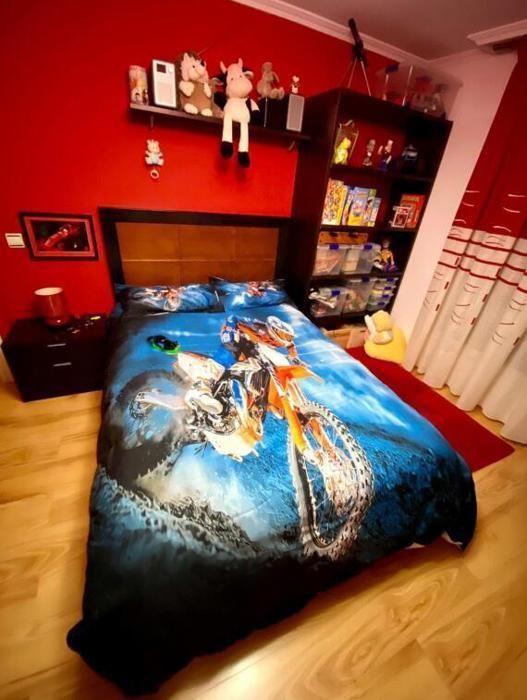 Funda nórdica de moto de 200x200cm con 2 fundas de almohada, funda nórdica de motocross, para adultos, hombres, niños y niñas.