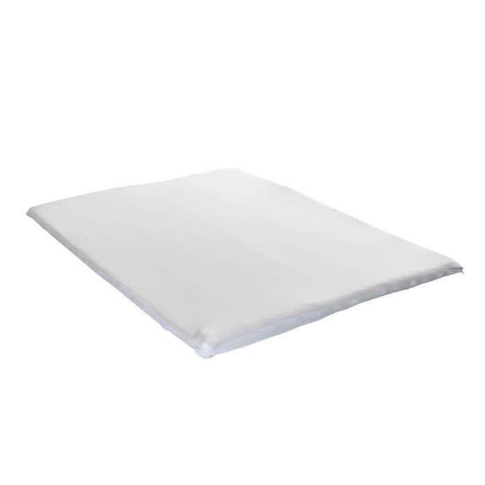 White jersey mattress topper cover, 100% stretch cotton, 180x200 cm - White - Terre de Nuit