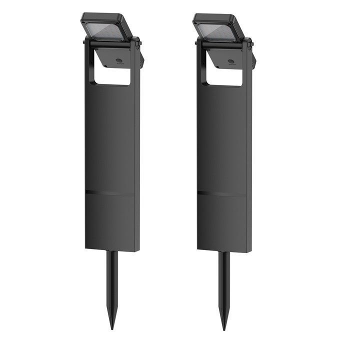 Juego de 2 luces solares para caminos - LUMISKY - BRITY - LED blanco cálido - Resistentes al agua - Iluminación para caminos de jardín