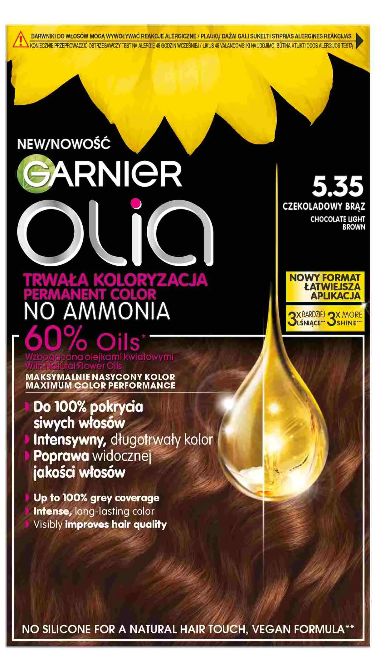 Garnier Olia Farba do włosów 5.35 Chocolate Light Brown