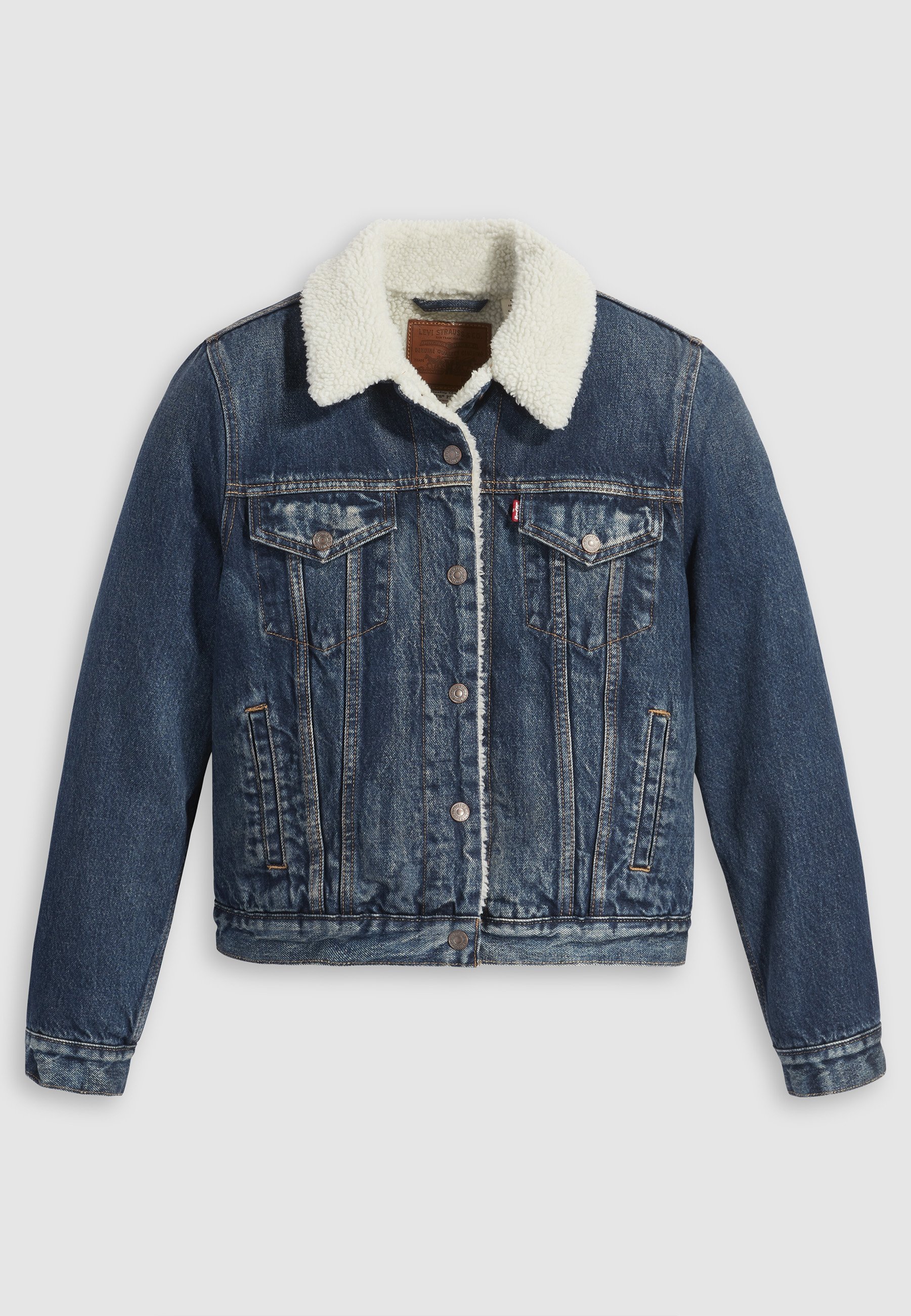 Levi's® ORIGINAL SHERPA TRUCKER - Džínová bunda - Modrá