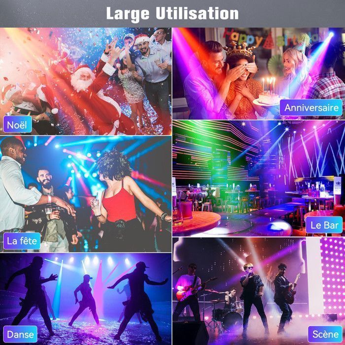 JAJALUYA 150W Lighting Effects - RGBW DMX LED Moving Head Gobo Beam - Stage Light with Remote Control for DJ Party Disco (2-Pack)