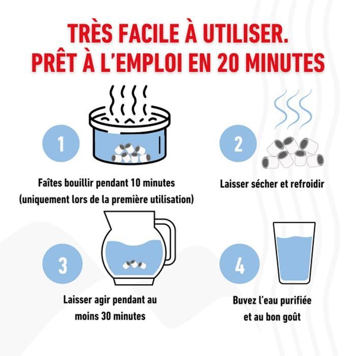 60 Perles de céramique EM Grises | Filtration naturelle de l'eau du robinet | Purificateur et filtre calcaire et chlore