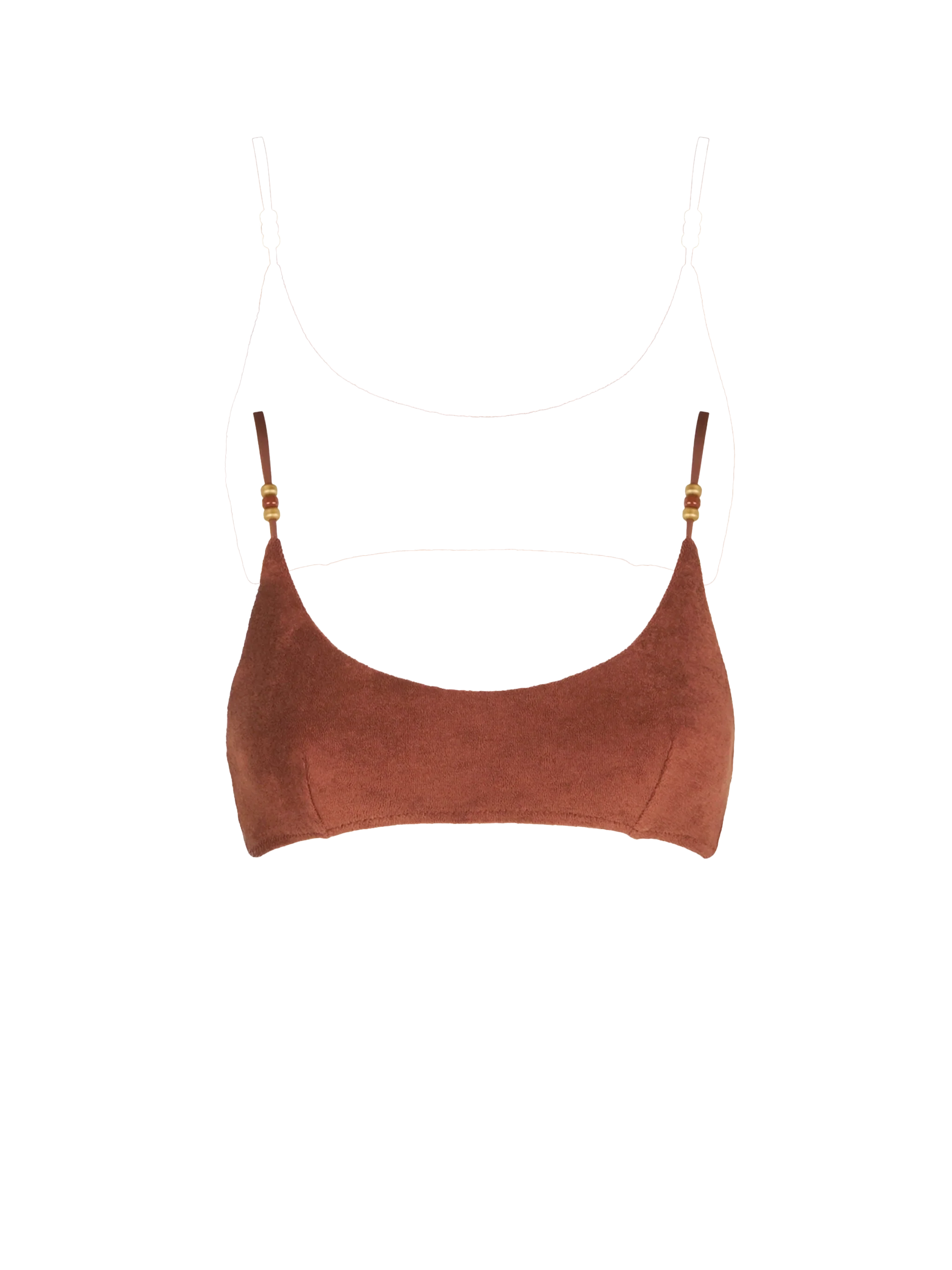 Costume bralette femme en spugna marrone avec charms