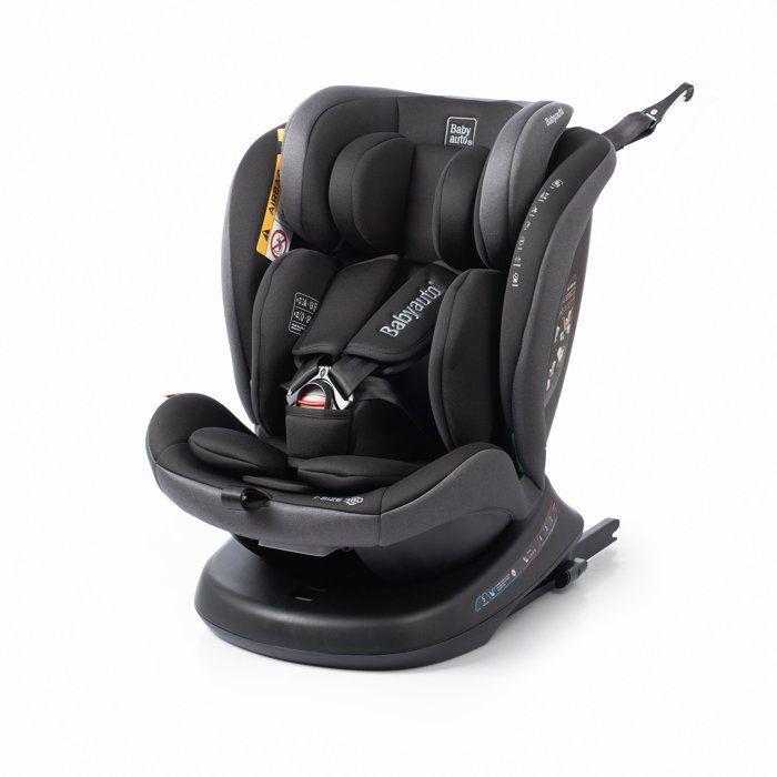 Bilbarnstol - BABYAUTO - RODIA - Grupp 0/1/2/3 - 40/150 cm - I-Size - Vridbar - Liggbar - Med förkortare - Stengrå