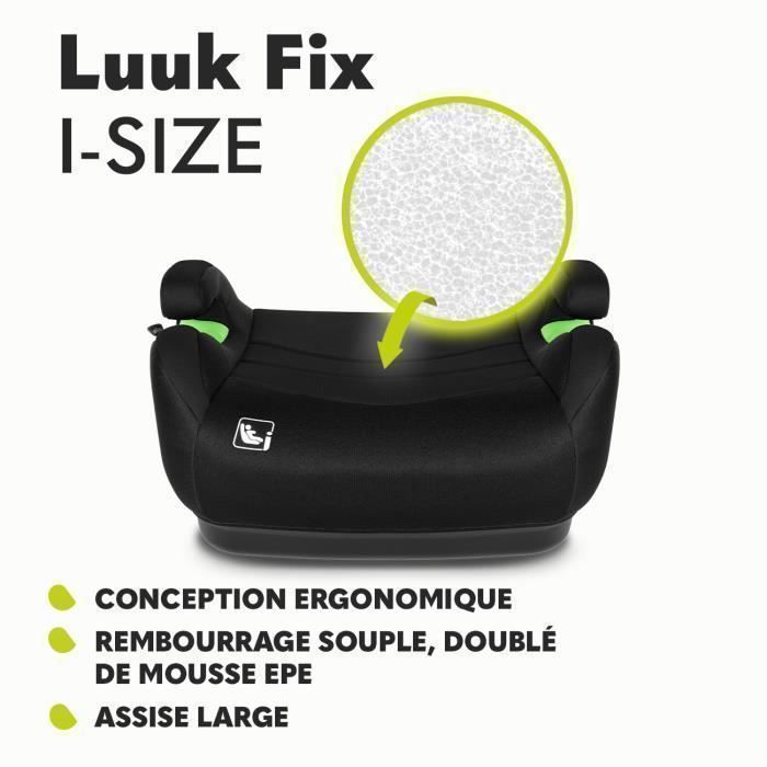 Cadeira de elevação auto LIONELO Luuk Fix i-Size - ISOFIX - 125-150 cm - Grupo 3 - Cinza