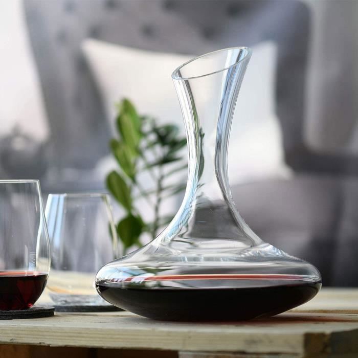 Krosno Carafe à Vin Verre en Cristal - Décanter - 1500 ml - Collection Avant-Garde - Cadeau Homme - Lavable au Lave-Vaisselle