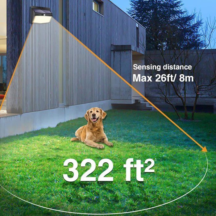 Outdoor Solar Motion Sensor Light [3-Pack of 138 LEDs] Waterproof Wireless Light with 3 Modes, LED Spotlights for Outdoor Lighting