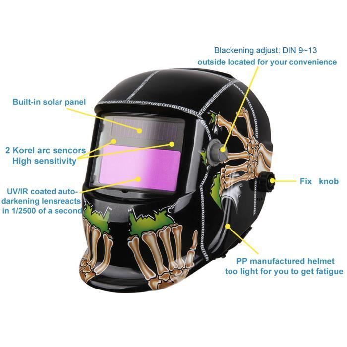 Variable Darkening Welding Mask with Auto-Darkening LCD Filter for ARC TIG MIG Welders