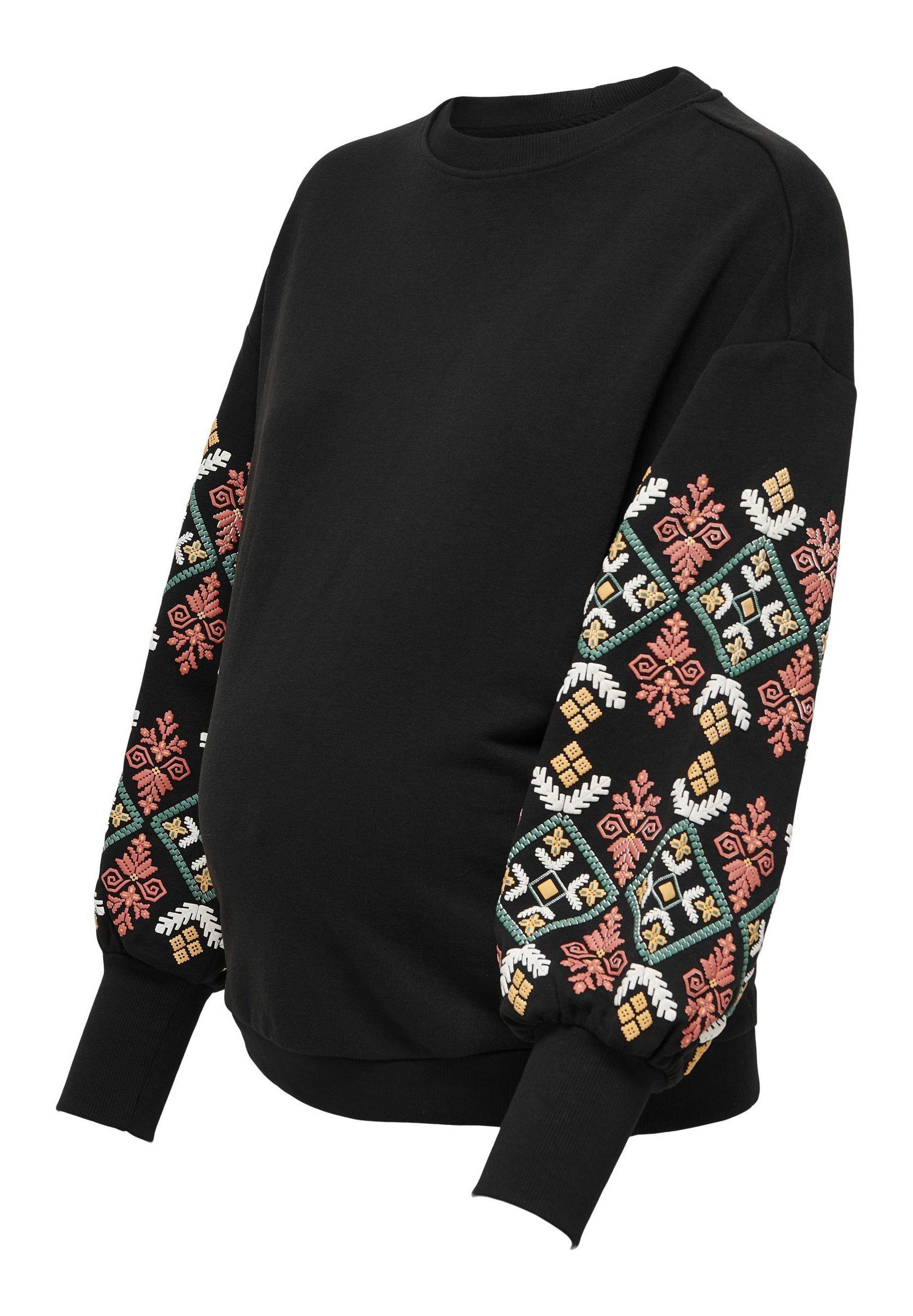 ONLY MATERNITY OLMBROOKE O-HALS - Sweatshirt - zwart, nieuwe mouwcombinatie