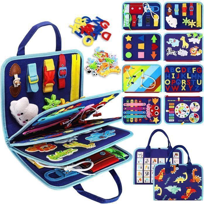 Tablero de actividades Montessori para bebés de 1 a 5 años: juegos de mesa con actividades de desarrollo para niños, regalo educativo para niños y niñas.
