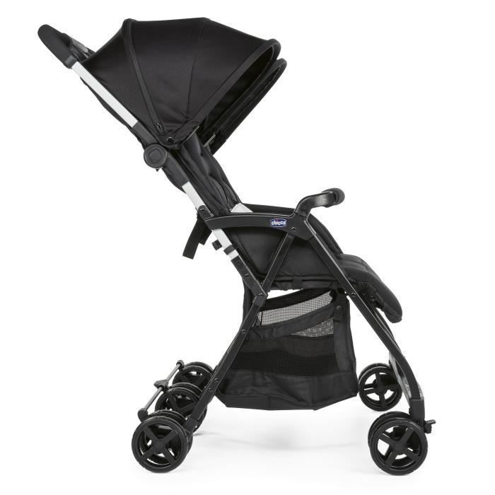 CHICCO Ohlala Twin Compact Double Stroller - From birth - Up to 15kg - 78cm wide - Safety bar - Black night