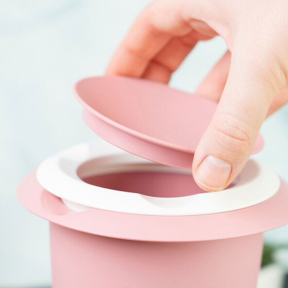 Conjunto de 3 peças com encosto, rosa.