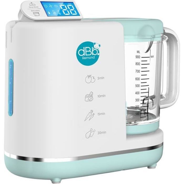 dBb Remond Chef - Robot culinaire bébé Multifonction 6en1 - Puissance 700 Watts - Capacité 900 Ml - Bleu