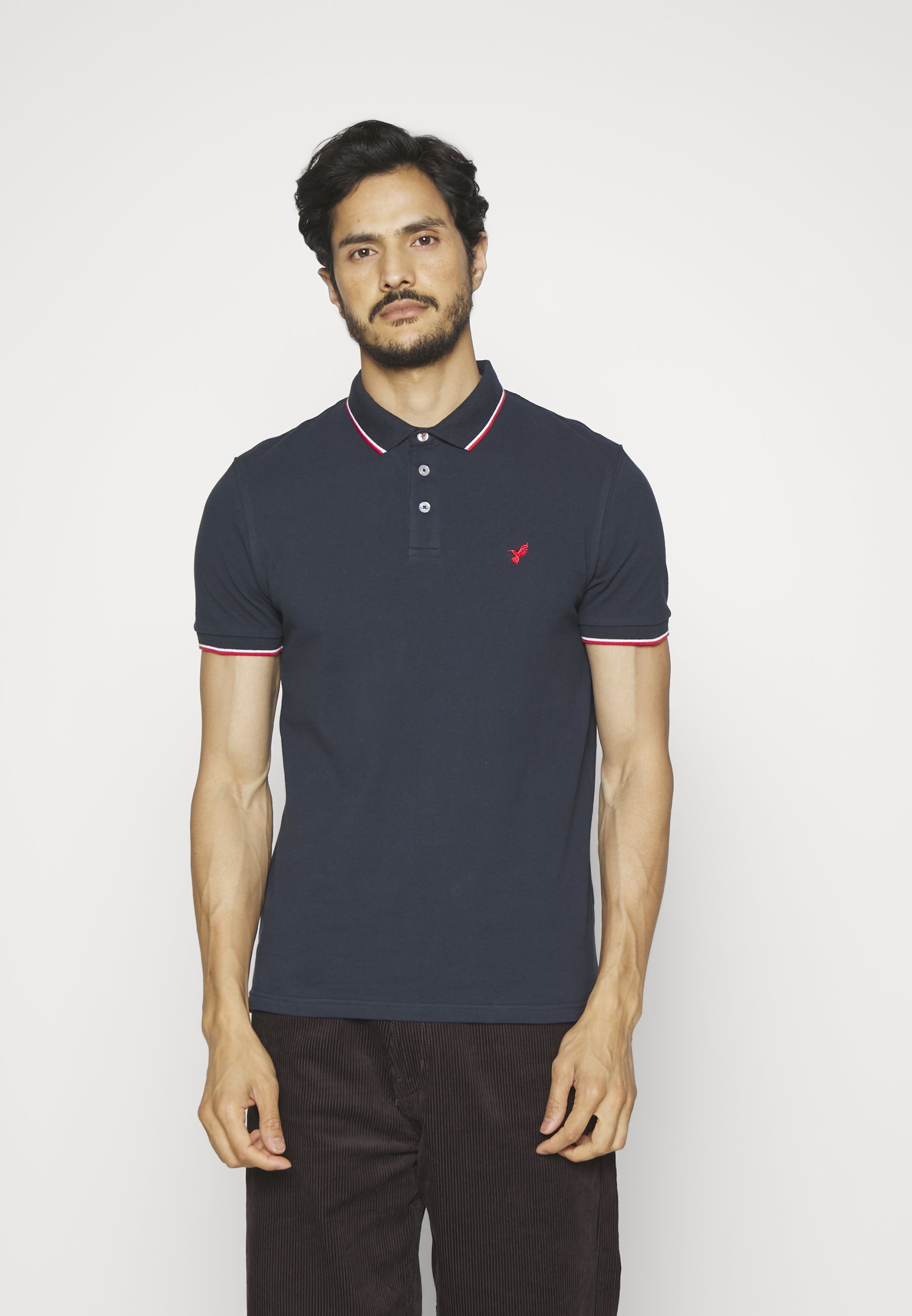 Pier One 2 PACK SLIM - Polo majica - črna/temno modra