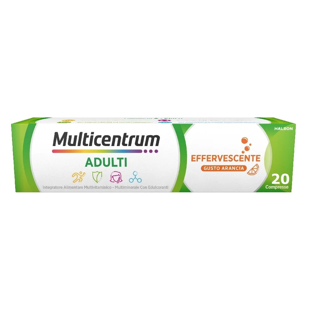 Multicentrum Multicentrum Suplemento alimentar multivitamínico e multimineral efervescente 20 comprimidos Vitaminas