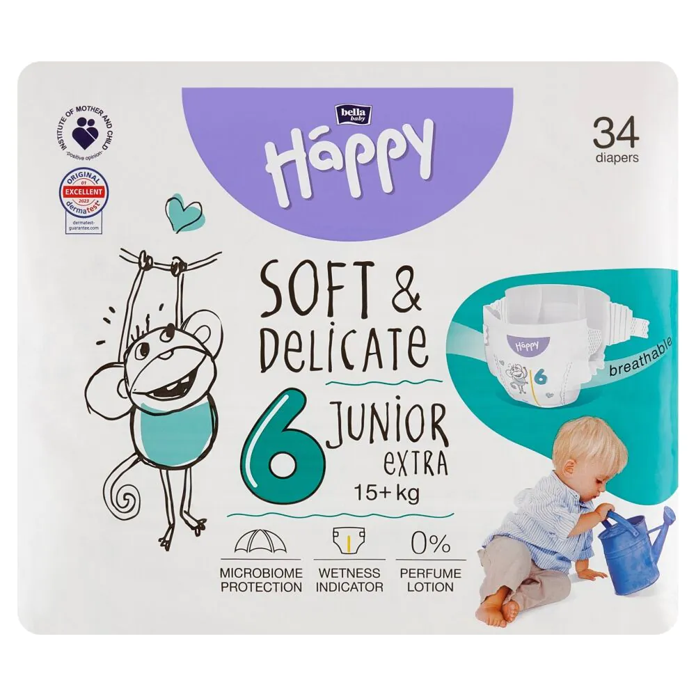 Bella Baby Happy Soft & Delicate Pieluszki Junior Extra 34 szt.
