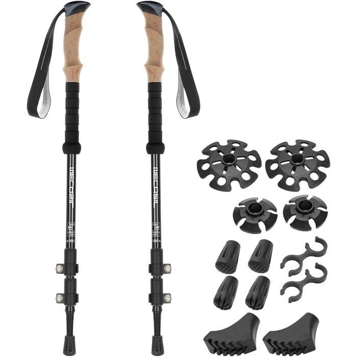 Hiking poles, walking sticks, trekking poles - 63-135 cm - Foldable and adjustable - Telescopic - For men and women