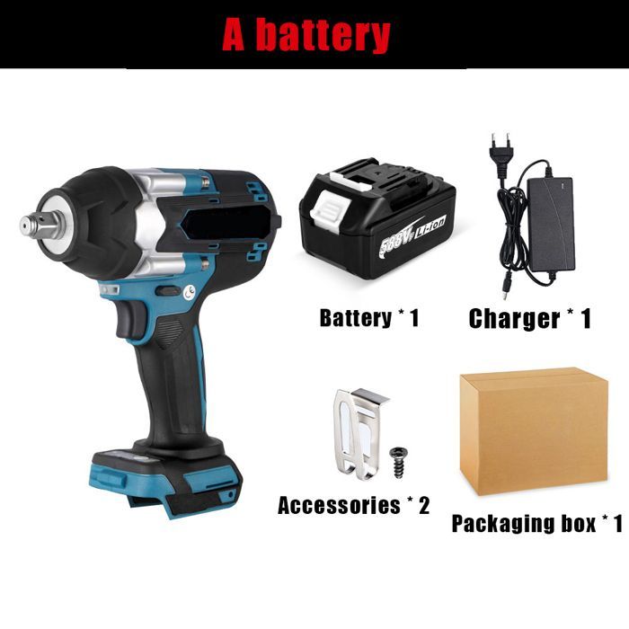 Avvitatore a impulsi elettrico senza fili da 1/2 pollice, 1800 Nm, motore brushless, compatibile con batteria Makita da 18 V, 5 velocità, 7700 IPM, 7200 RPM