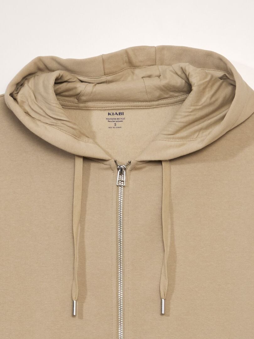 Fleece hoodie - BEIGE