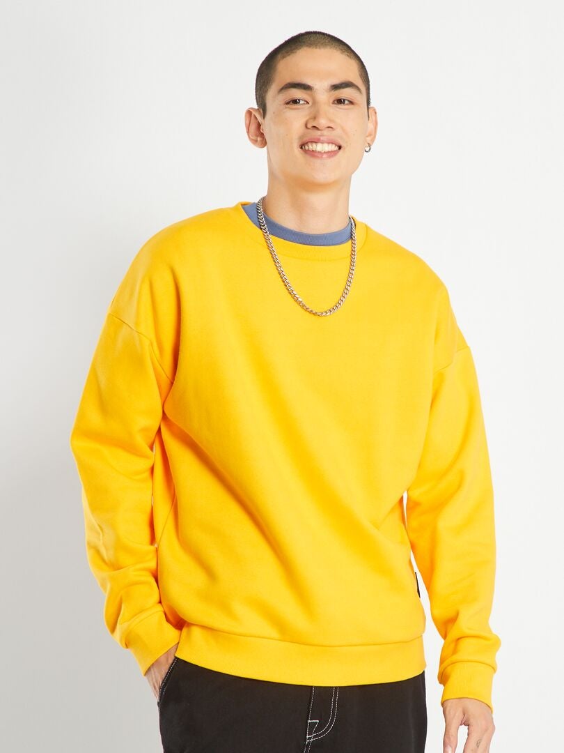 Effen fleece sweatshirt - GEEL