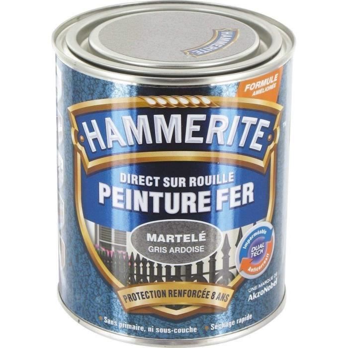 Tinta Hammerite Hammered Iron - JULIEN - 0,25L - Cinza Ardósia - Exterior - Fosco - Específica