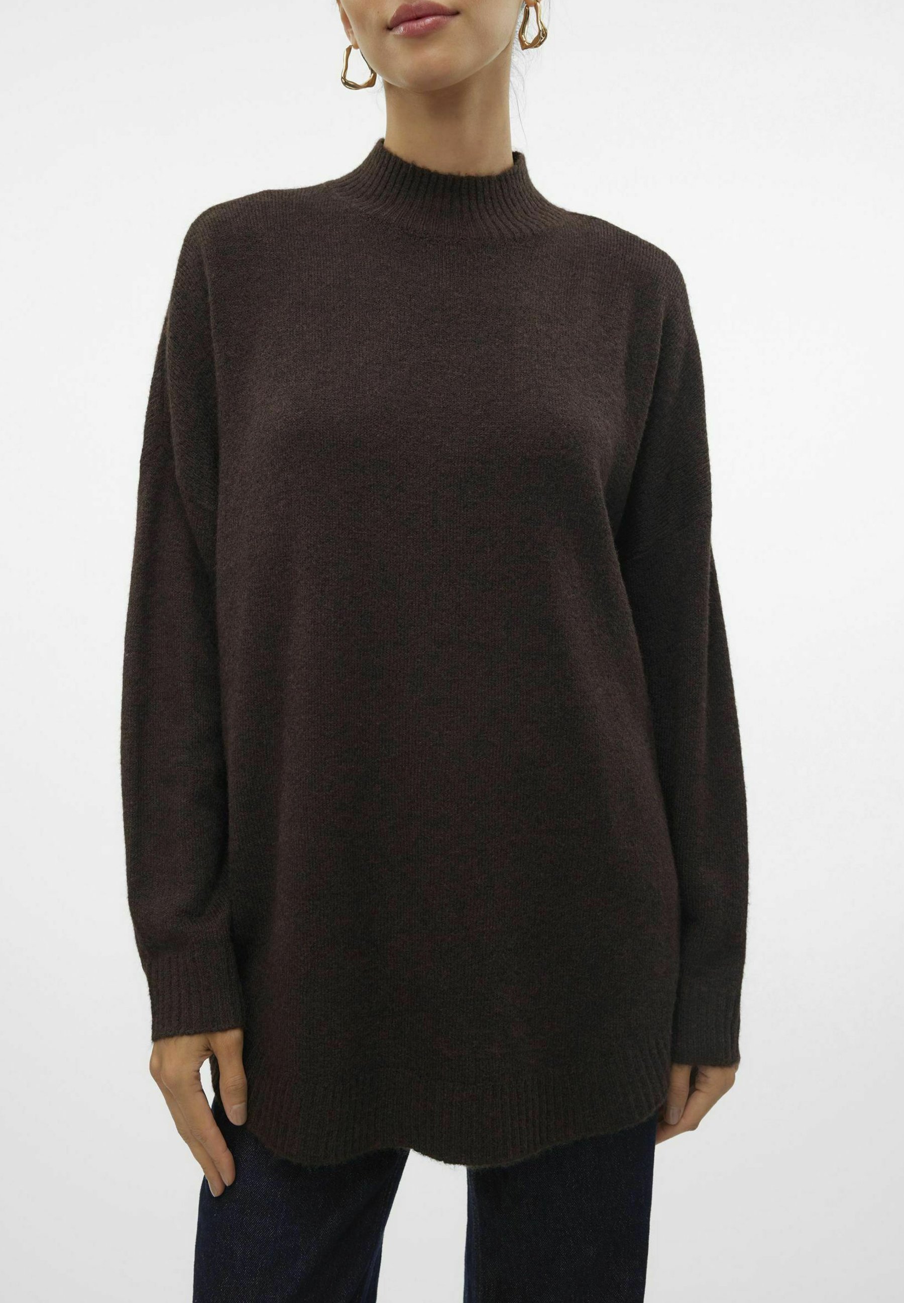 Vero Moda VMPLAZA LS HIGHNCK LONG GA NOOS – Pullover – Schokoladentorte