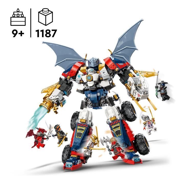 LEGO NINJAGO 71834 Mech Ultra Combo di Zane - Set di costruzioni 4 in 1 per bambini dai 9 anni in su