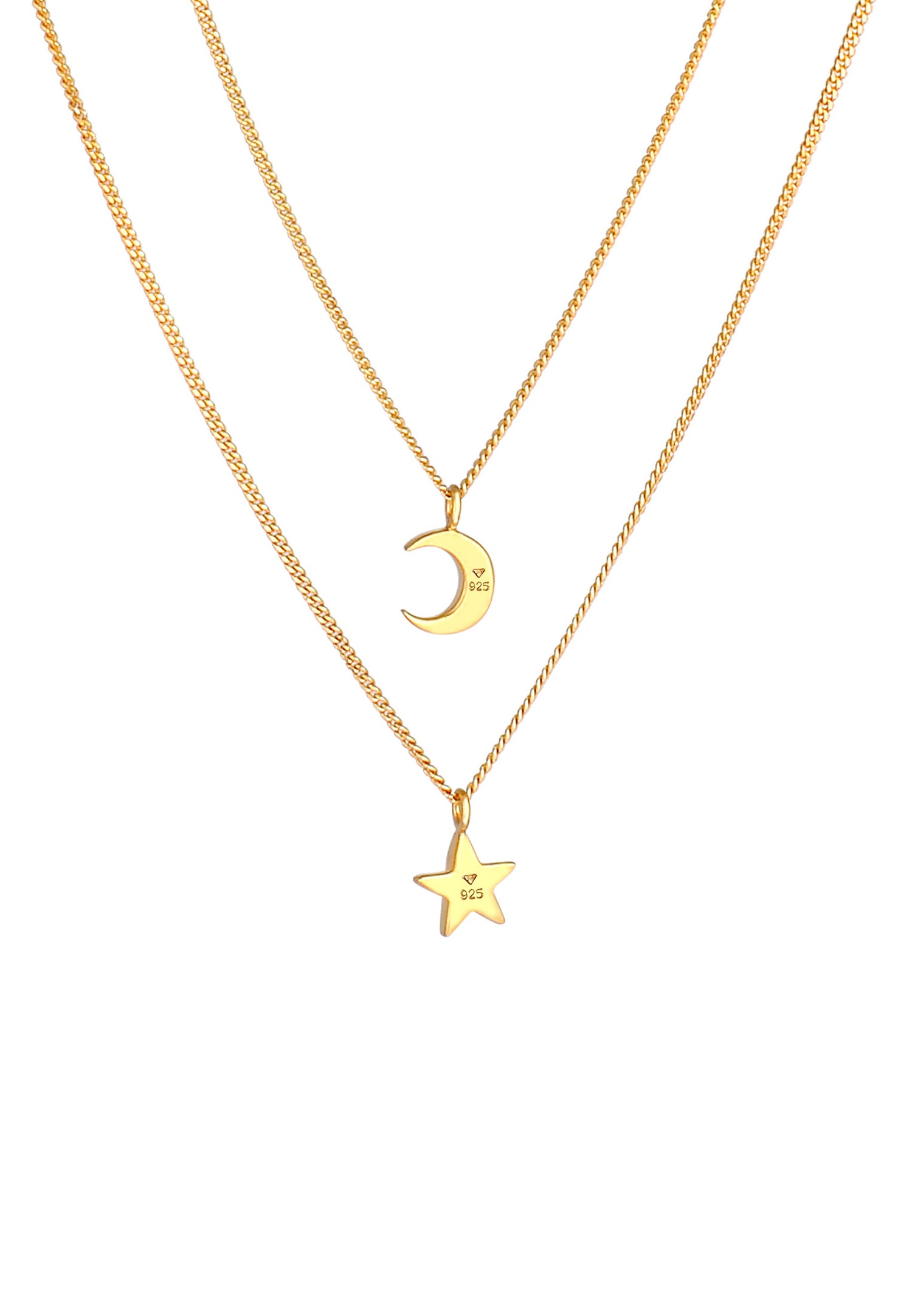 Elli Tendance de l'astro-lunaire à 2 couches pour dames en argent sterling 925