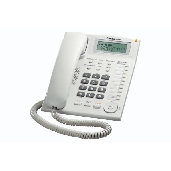 Teléfono con cable Panasonic KX-TS880 - Altavoz, 50 entradas, identificador de llamadas - Blanco