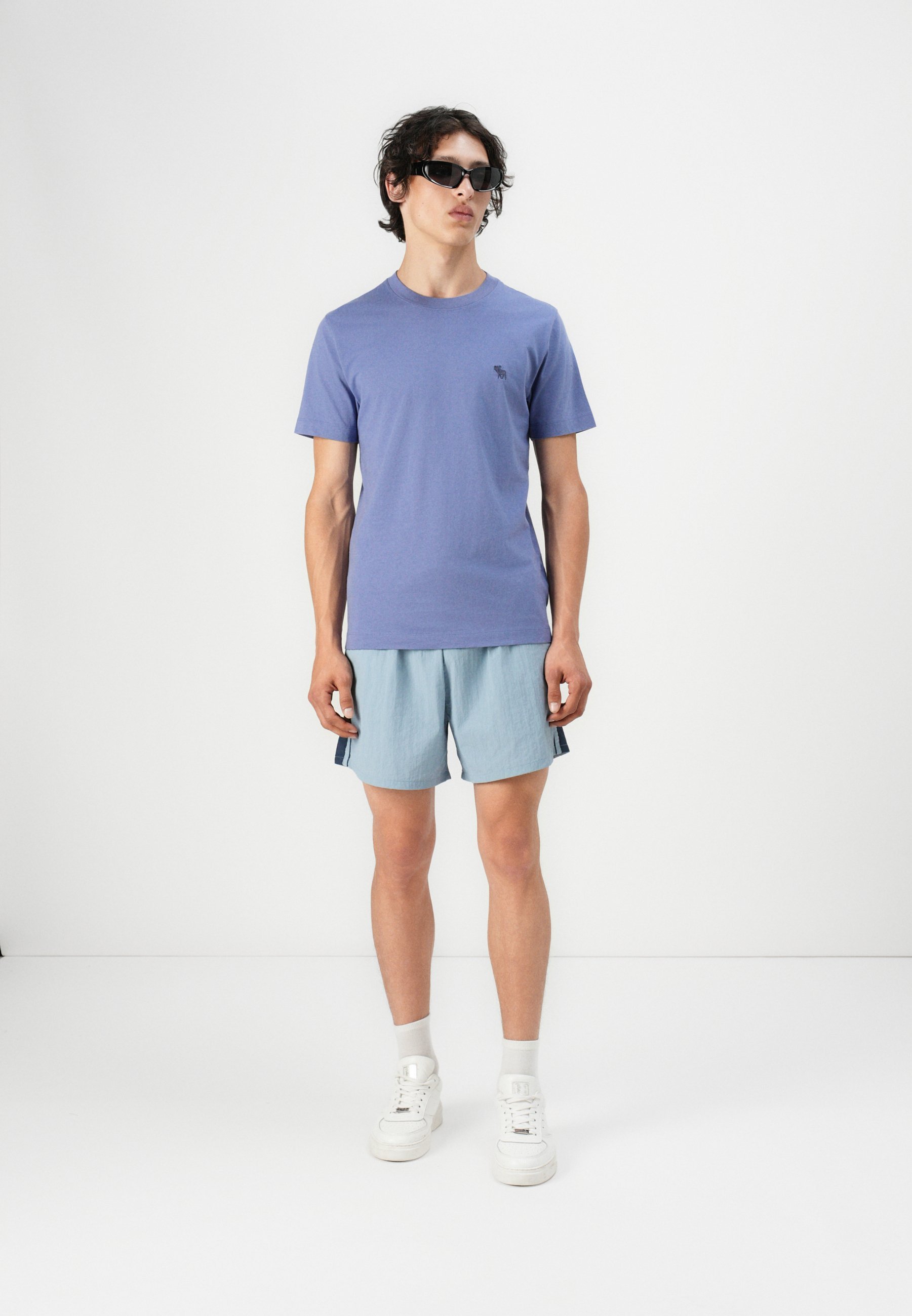 Abercrombie & Fitch PUFFY ICON CREW - Basic T-shirt - blauw