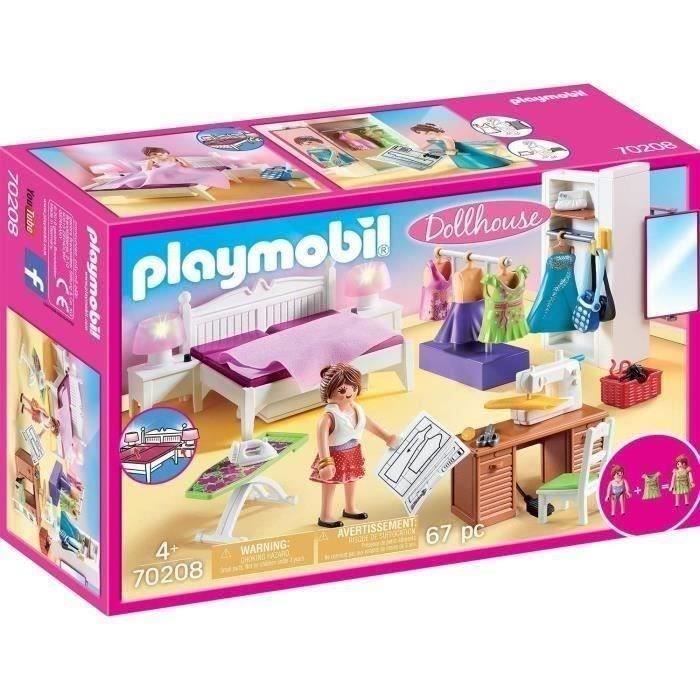 PLAYMOBIL 70208 Chambre avec espace couture, Dollhouse La Maison Traditionnelle, Dès 4 ans