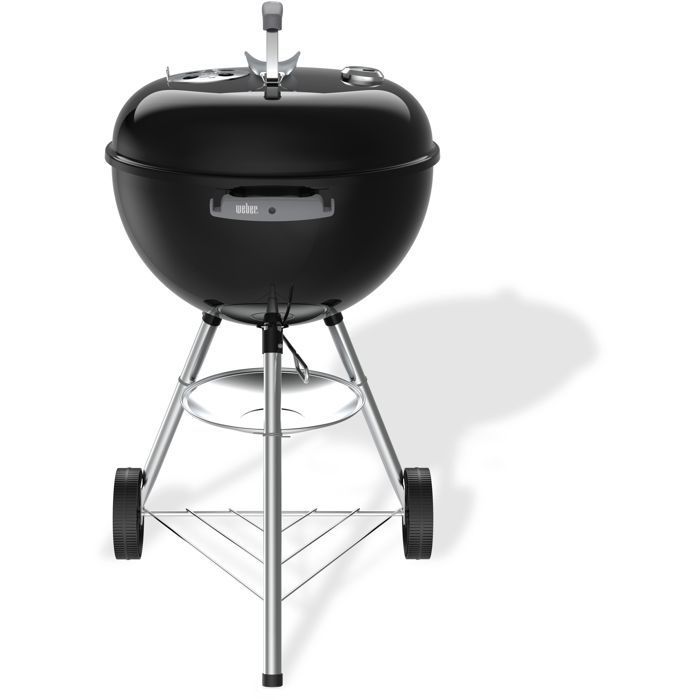 Barbecue a carbone Weber Original Kettle - Diametro 47 cm - Termometro integrato - Acciaio smaltato - Presa d'aria - 6 coperti - Nero