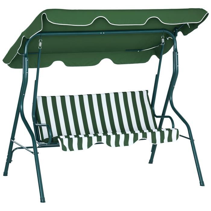 Altalena da giardino - Outsunny - 170x110x153cm - Metallo - verde
