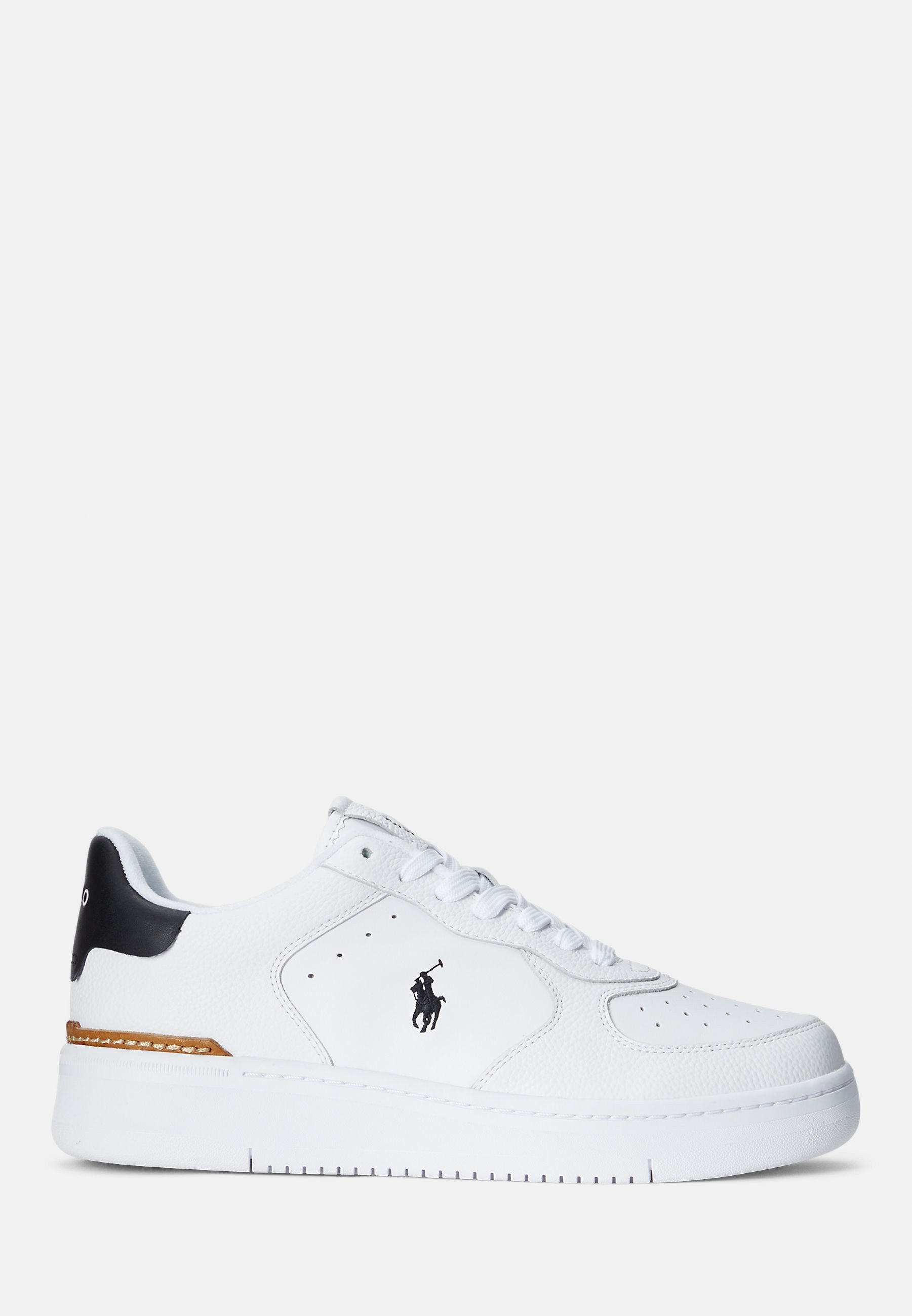 Baskets Polo Ralph Lauren MASTERS CRT TOP UNISEXE - blanches/noires