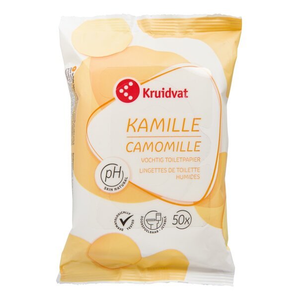 Vlažen toaletni papir Kruidvat Chamomile<br>50 kosov